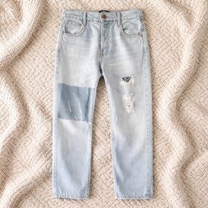 Calvin Rucker Love Me Jeans Distressed Patchwork Light Wash Denim Size 28